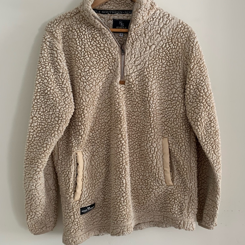 Tan cozy Simply Southern Pull Over